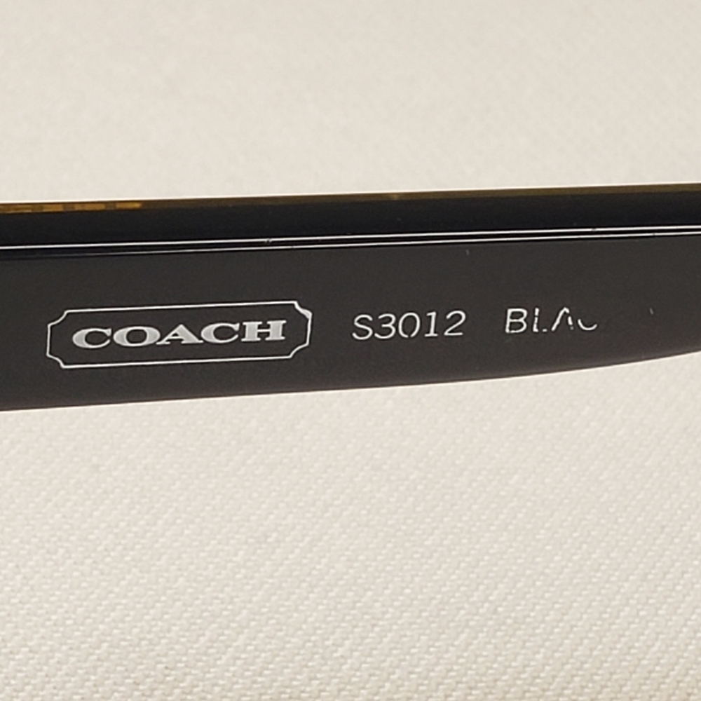 Coach Eyeglasses Frames Only S3012 Cold Insert 57-16-125 Black Gold Sparkles - Picture 3 of 12